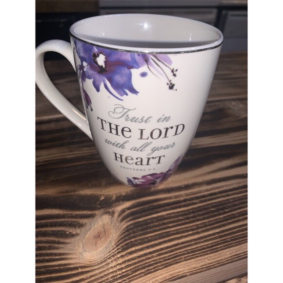 TRUST IN THE LORD Proverbs 3:5 bible verse 2022 Christian art gifts coffee mug - Picture 7 of 7
